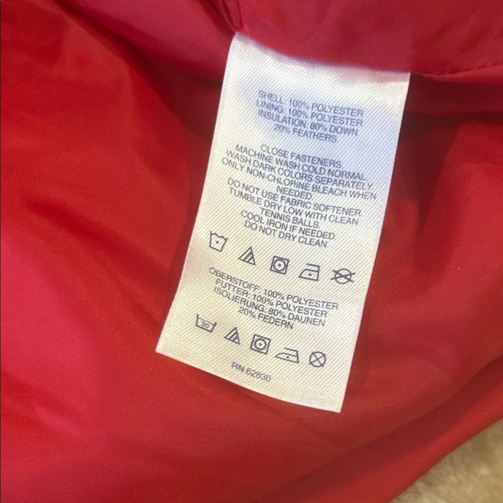 Lands’ End Mens Down Puffer Vest Red Medium Warm Lightweight Outdoor corpcore
